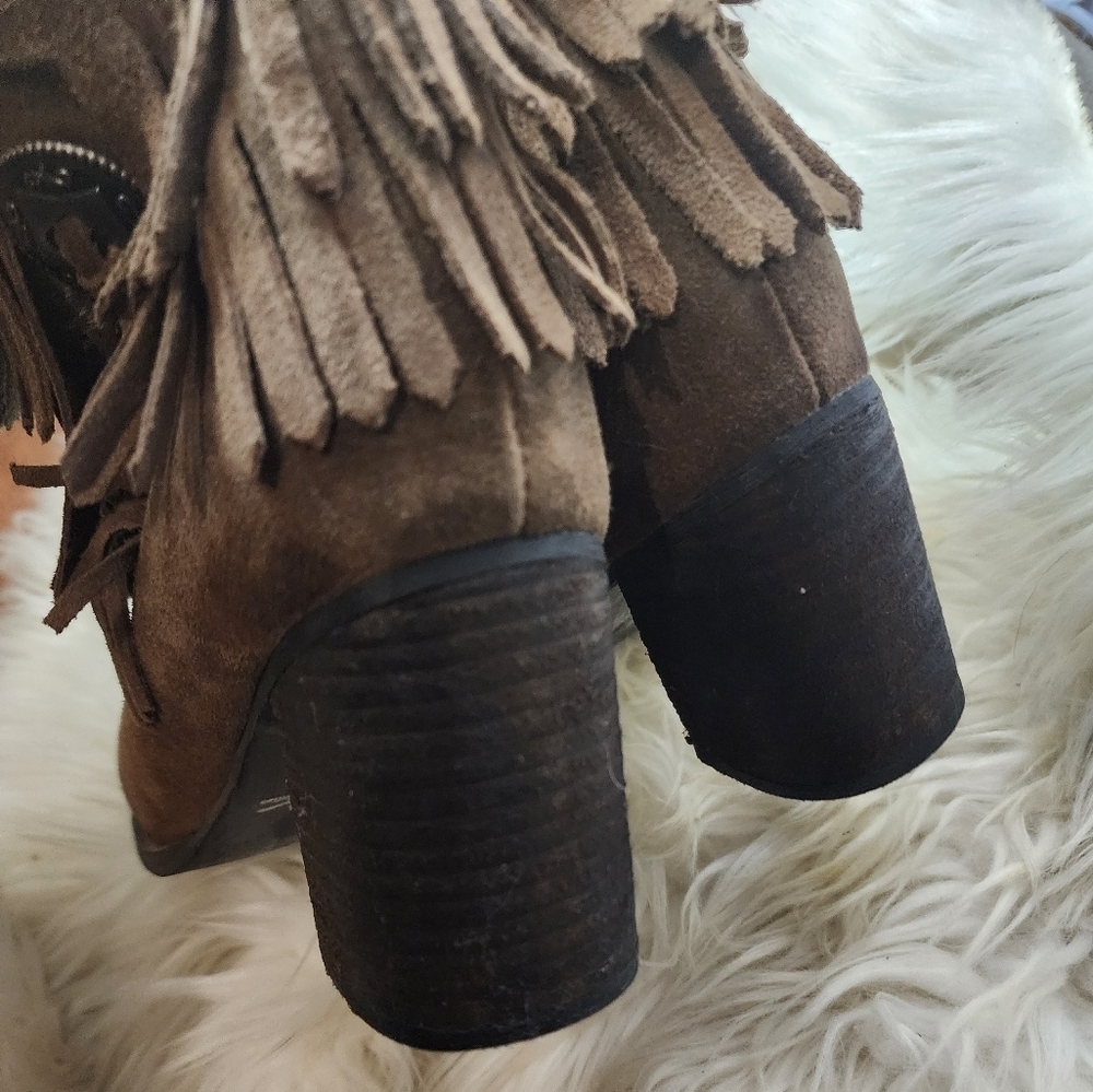 Hippy Western Fringed Booties 7.5 View 3